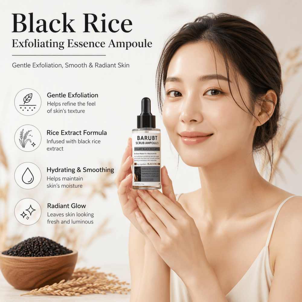 Luxury Skincare Treatments - Exfoliating Black Rice Ampoule 80ml, Gentle
